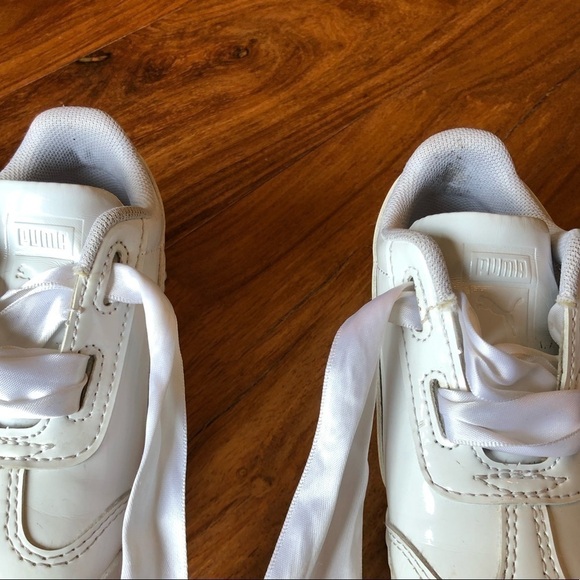 White Puma Roma Heart Patent Sneaker With Ribbon Laces - Picture 11 of 11